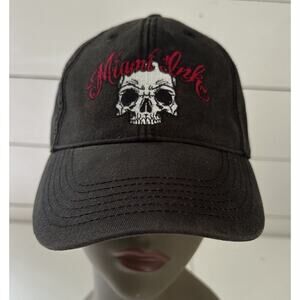 Miami Ink Hat Cap Black Skull Embroidered Adjustable SnapBack